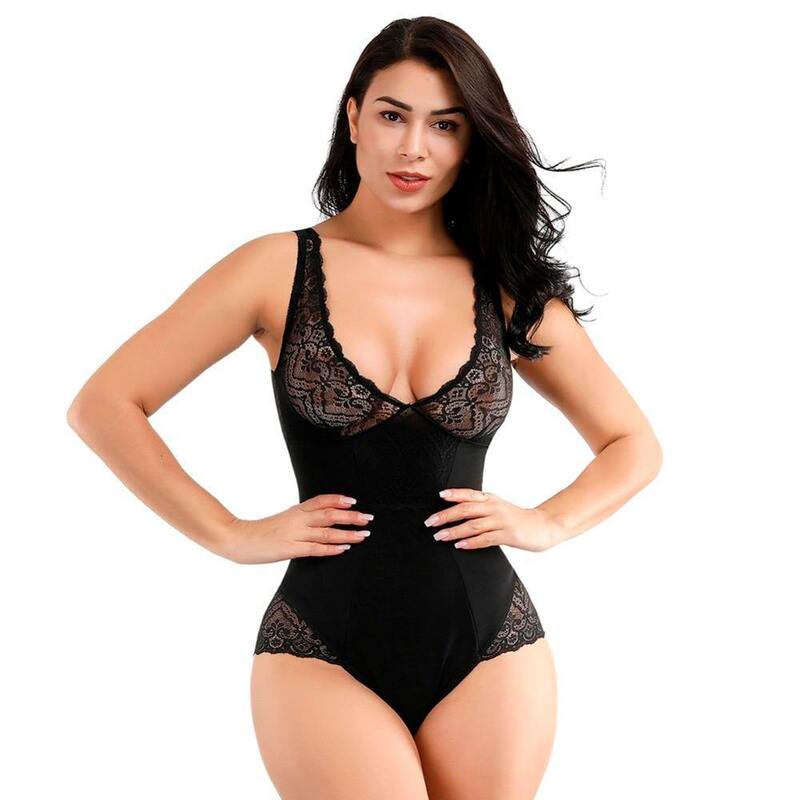 Luxe Lace Control Bodysuit, Black, Small