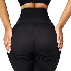 Raven High Waist Seamless Leggings for Women, Medium, Black