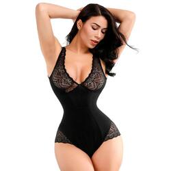 Luxe Lace Control Bodysuit, Black, Small
