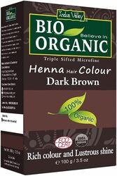 Indus Valley Bio Organic Halal Certified 100% Natural Chemical Free Henna Hair Colour, Dark Brown