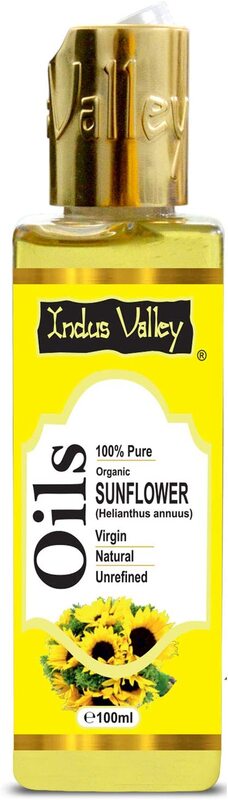 Indus Valley 100% Natural Halal Certified Sunflower Carrier Oils Hair Treatment Glowing Skin, 100ml