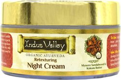 Indus Valley Halal Certified Organic Retexturing Night Cream Mysore Sandalwood Kokum Butter Glowing Skin, 50ml