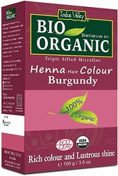 Indus Valley Bio Organic Halal Certified 100% Natural Chemical Free Henna Hair Colour, Burgundy