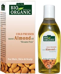 Indus Valley Halal Certified Sweet Almond Oil for Hair Moisturizer Soothing Scalp Skin No Mineral Oil Sulphate, 100ml