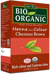 Indus Valley Bio Organic Halal Certified 100% Natural Chemical Free Henna Hair Colour, Chestnut Brown