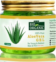 Indus Valley Bio Organic 100% Pure Natural Halal Certified Aloe Vera Moisturizing Soothing Gel, 400ml
