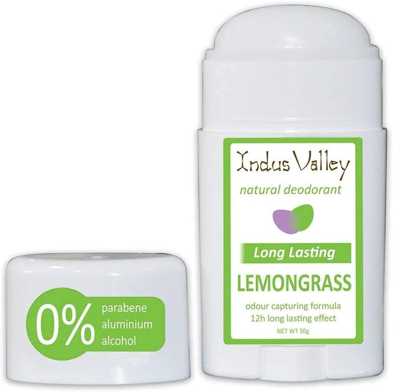 Indus Valley 100% Organic Halal Certified Lemongrass Antiperspirant Body Deo Stick Unisex, 50gm