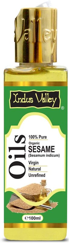 Indus Valley 100% Natural Halal Certified Sesame Carrier Oils Glowing Skin Hair Treatment, 100ml