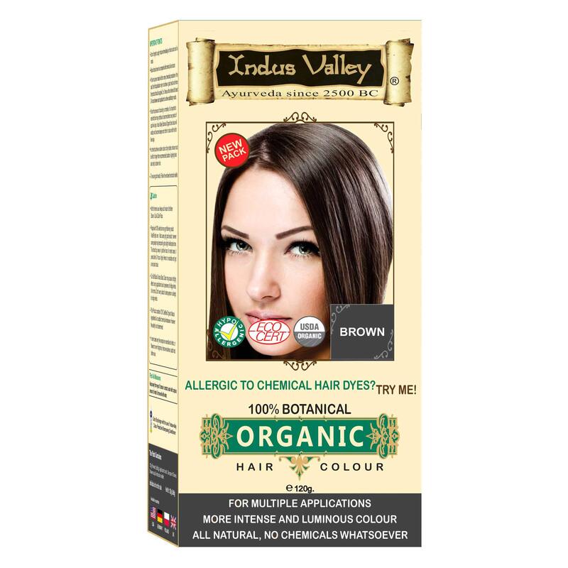 Indus Valley Botanical Hair Colour Best for Allergy Sufferers and Sensitive Skin, Brown
