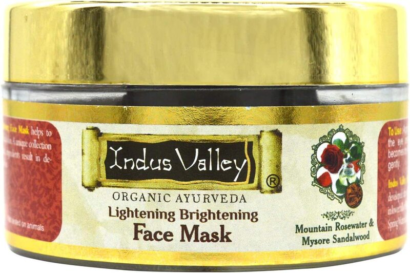 Indus Valley Organic Halal Certified Rose Sandalwood Face Mask for Glowing Skin, 50ml