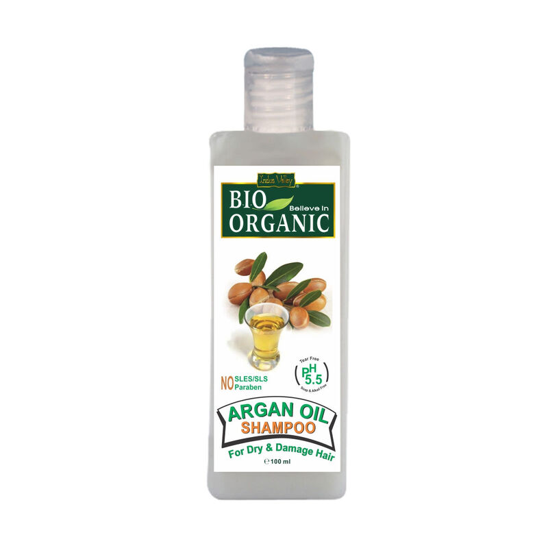 Indus Valley Organic Halal Certified Argan Oil Shampoo for Dry/Damage Hair, 100ml