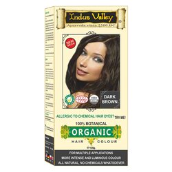 Indus Valley Botanical Hair Colour Best for Allergy Sufferers and Sensitive Skin, Dark Brown