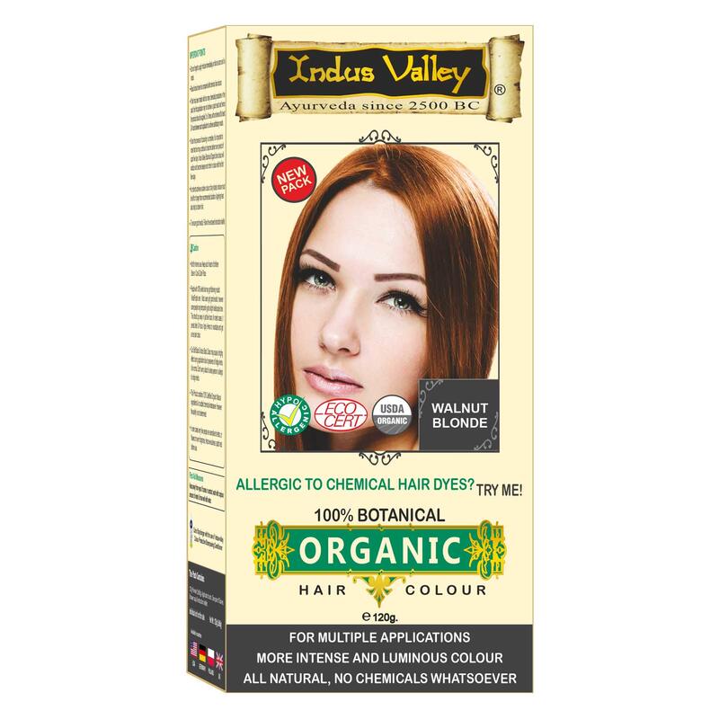 Indus Valley Halal Certified Botanical Hair Colour Best For Allergy Sufferers and Sensitive Skin, Walnut Blonde