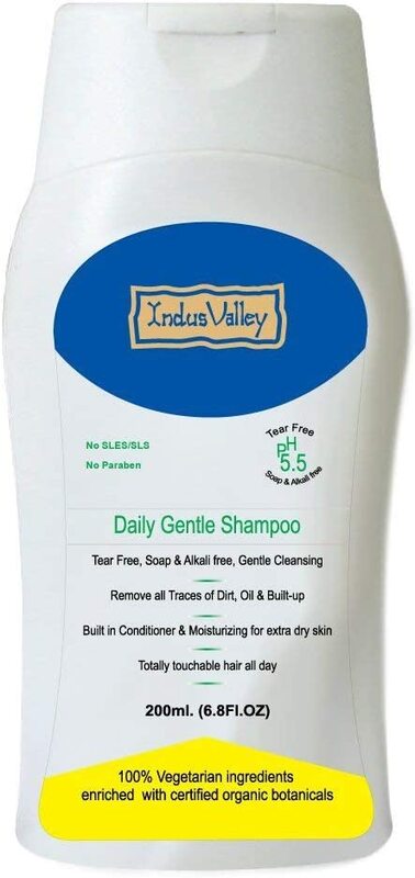 Indus Valley 100% Natural Halal Certified Daily Care Shampoo Conditioner for Repairs Damaged Hair Makes Smooth Strong, 200ml