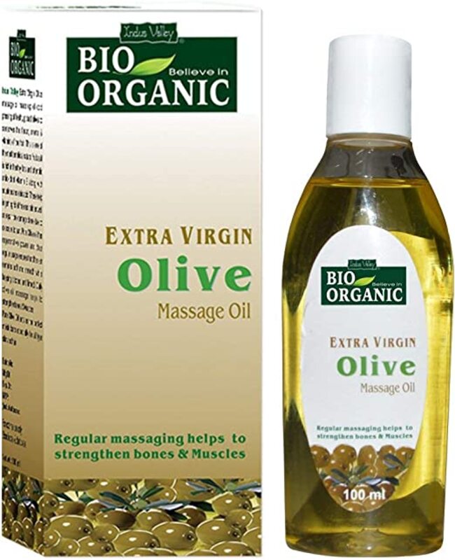 Indus Valley Bio Organic 100% Halal Certified Extra Virgin Olive Body Massage, 100ml