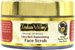 Indus Valley Halal Certified Ultra Rich Replenishing Shea Butter Fruit Face Scrub, 50ml