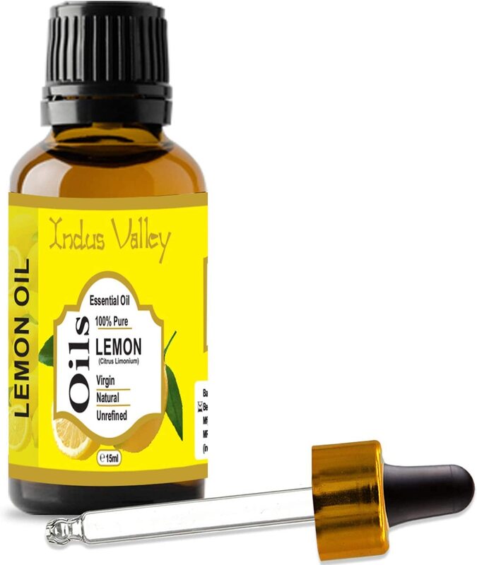Indus Valley 100% Pure Natural Halal Certified Lemon Essential Oil, 15ml