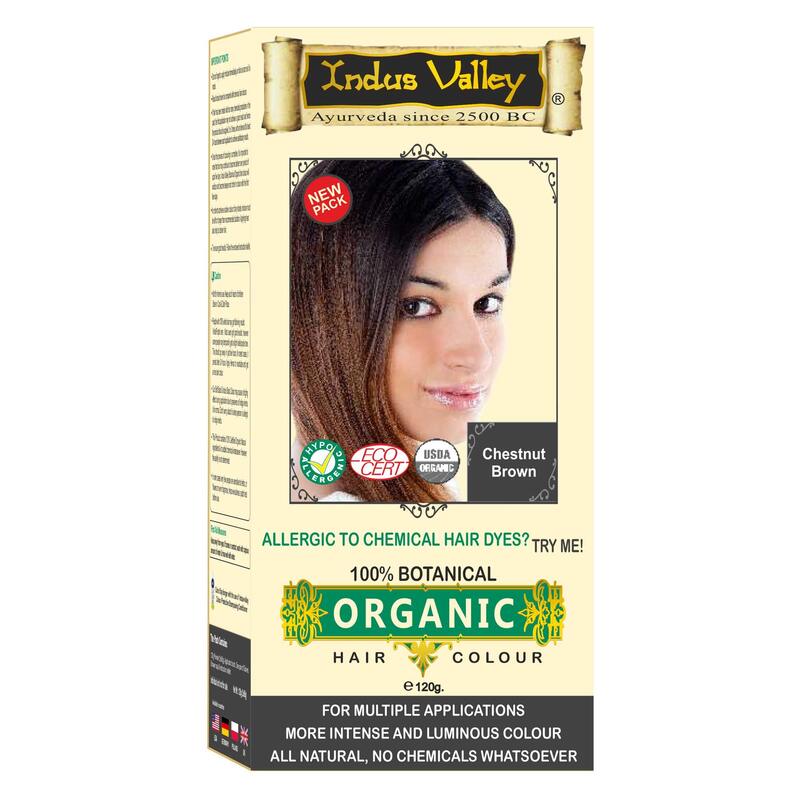 Indus Valley Halal Certified Botanical Hair Colour Best For Allergy Sufferers and Sensitive Skin, Chestnut Brown