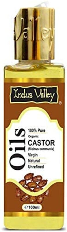 Indus Valley 100% Natural Halal Certified Castor Carrier oils Glowing Skin Hair Treatment, 100ml