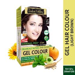 Indus Valley Natural Organic Halal Damage Free Gel Hair Colour for Grey Coverage Hair, Light Brown