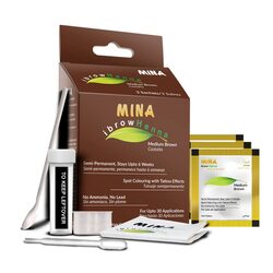 Mina Eyebrow Henna for Eyebrow Colour and Tinting Kit, Medium Brown