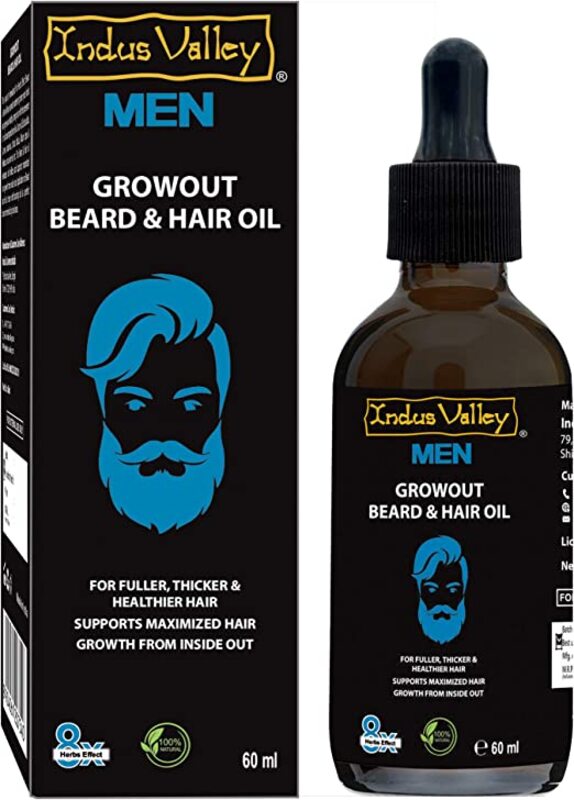 Indus Valley 100% Organic Halal Certified Men's Beard Oil, 60ml