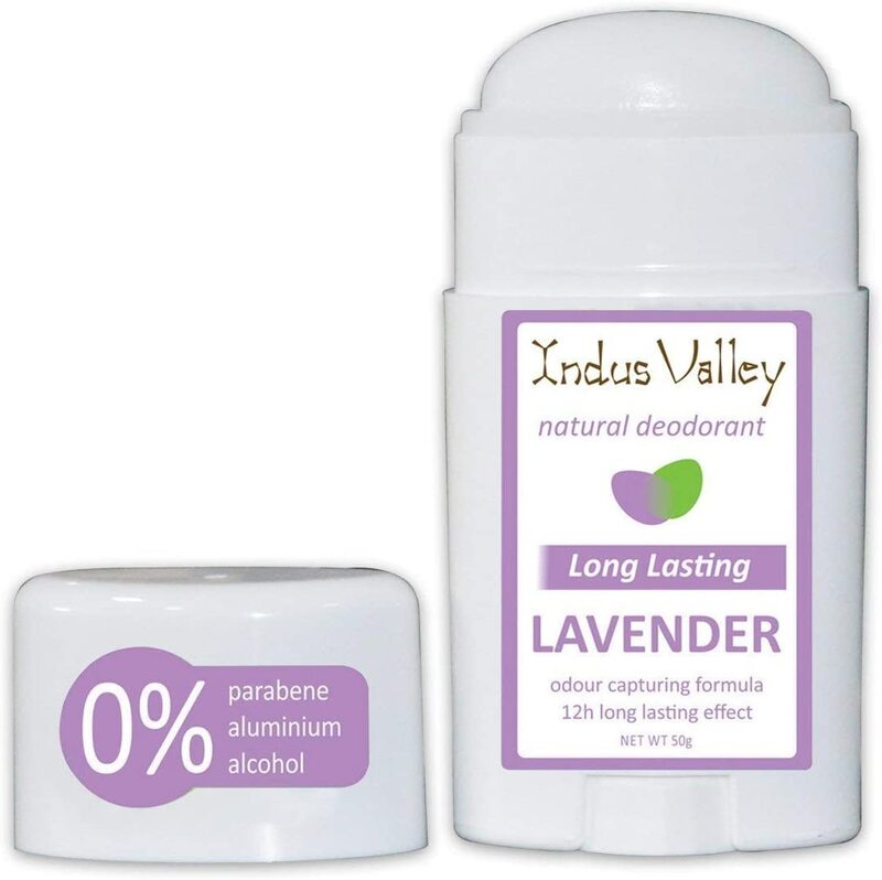 Indus Valley 100% Organic Halal Certified Lavender Antiperspirant Body Deo Stick Unisex, 50gm