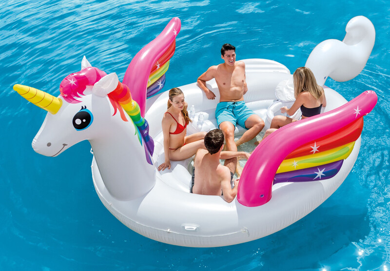 

Intex Mega Unicorn Island Inflatable Swimming Pool Floater, Multicolour