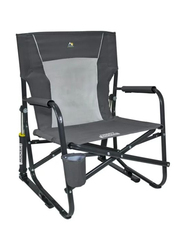 Gci Outdoor Firepit Portable Folding Low Rocking Chair, Grey