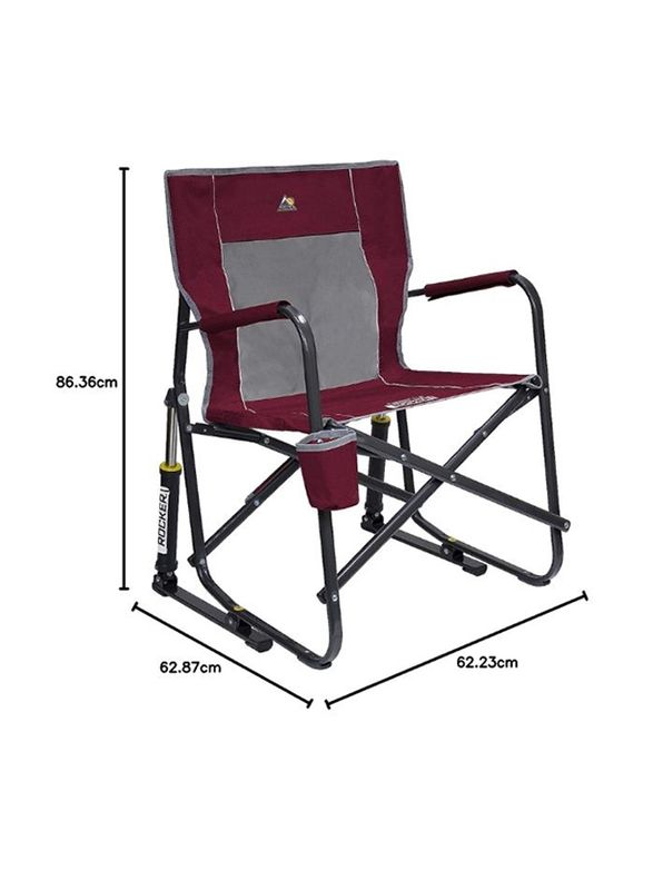 Gci Outdoor Freestyle Rocker Folding Chair, Red