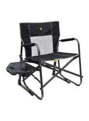 Gci Outdoor Rocker Folding Chair with Side Table, Black