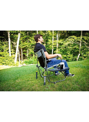 Gci Outdoor Freestyle Rocker Folding Chair with Side Table, Grey/Black
