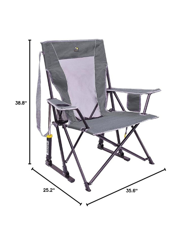 Gci Comfort Pro Folding Rocker Chair, Grey