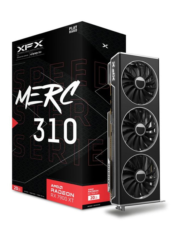 XFX 20GB GDDR6 Speedster MERC310 AMD Radeon RX 7900 XT AMD RDNA 3 Gaming Graphic Card, RX-79TMERCU9, Black