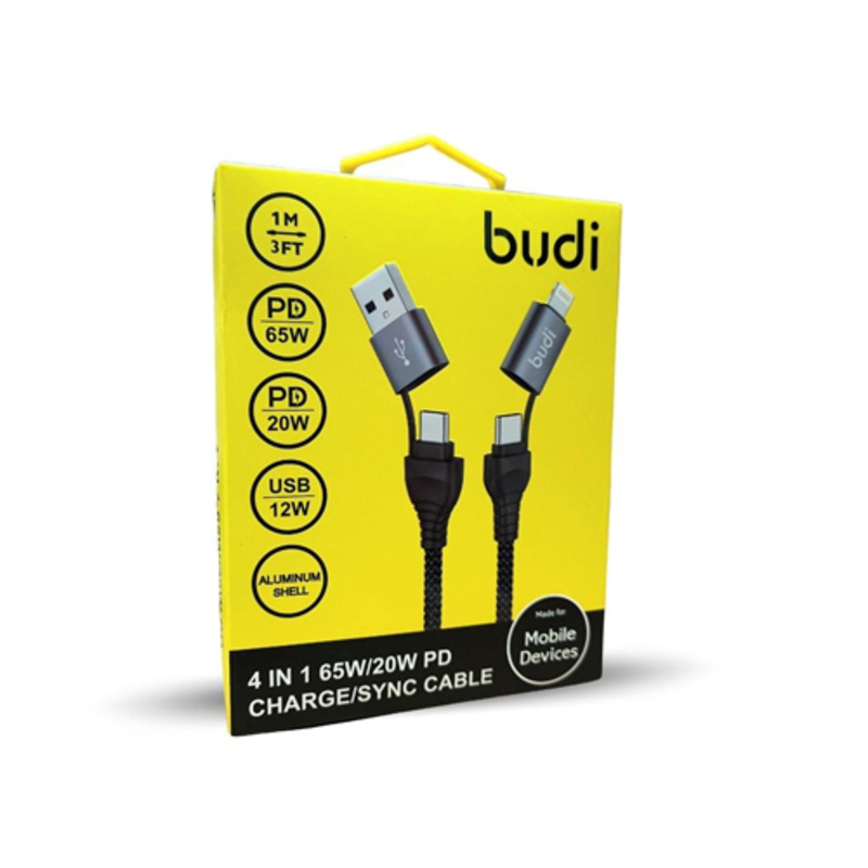 Budi 4 In 1 USB Type-C To C PD 65W 20W Charging Power Cable For Iphone Accessories Lightning Cable Smartphones Xiaomi Quick Wire