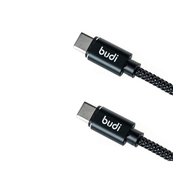 Budi USB Type C to Type C, 2m, Aluminum Shell Reversible 3.0A 2M/6.6Ft (Charge/Sync) cable, Black