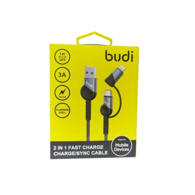

Budi 2 In 1 Fast Charge /Sync Cable Type C / Apple