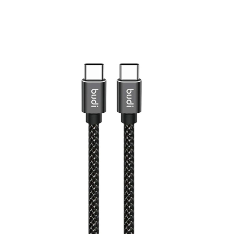 Budi USB Type C to Type C, 2m, Aluminum Shell Reversible 3.0A 2M/6.6Ft (Charge/Sync) cable, Black