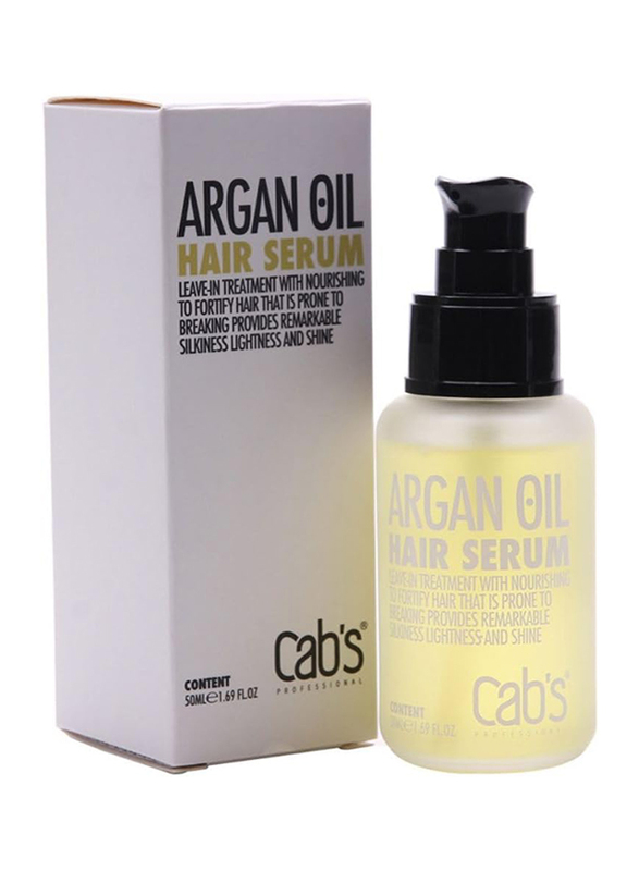 Cab's Beauty Argan Oil Hair Serum Nourishing and Repairing Formula for Smooth and Shiny Hair, 50ml