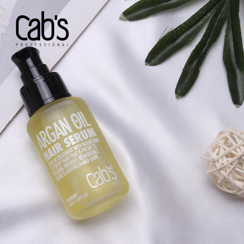 Cab's Beauty Argan Oil Hair Serum Nourishing and Repairing Formula for Smooth and Shiny Hair, 50ml