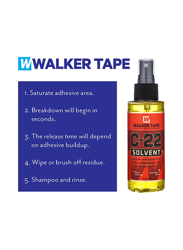 Walker Tape C-22 Solvent Spray Remover for Lace Wigs & Toupees, 118ml, 2 Pieces