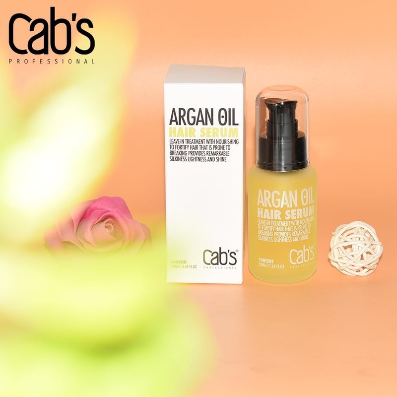 Cab's Beauty Argan Oil Hair Serum Nourishing and Repairing Formula for Smooth and Shiny Hair, 50ml