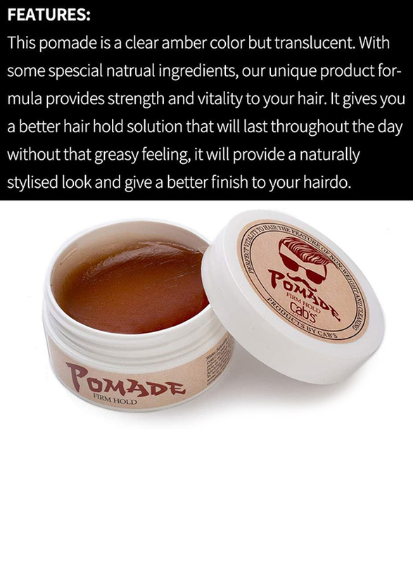 Cab's Firm Hold Hair Pomade for Men with Strong Firm Hold for High Shine, 80gm