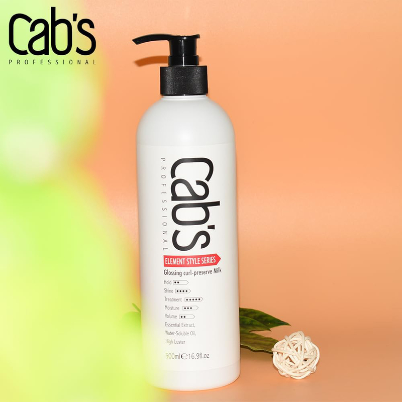 Cab's Professional Glossing Curl Preserve Milk Long Lasting Shine and Definition, 500ml