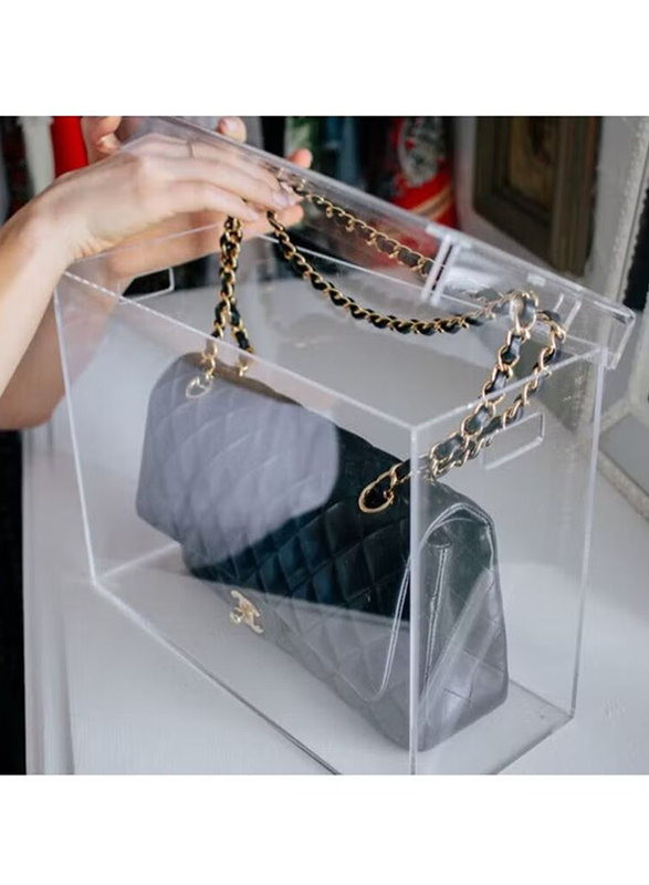 Creative Planet Acrylic Luxury Bag Display Case, 35 x 20 x 38cm, Clear