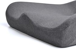 Plush Memory Foam Seat Cushion, High Density Pillow for Office Chair, Strategic Rear Cutout Gives You Pain Relief by Pressure Reduction. Perfect for Hemorrhoids, Tailbone, Coccyx, Sciatica - Grey