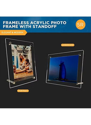 Creative Planet 5R Acrylic Photo Frame Elegant Picture Frame with Stand High Clarity, 3 Piece, Transparent