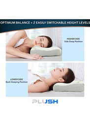 Creative Planet Plush Memory Foam Adjustable Wave Contour Pillow, White