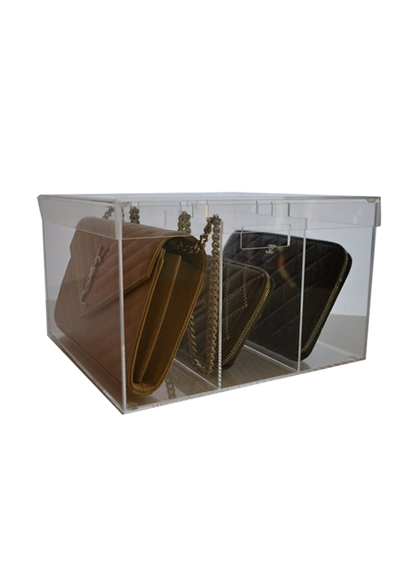 Creative Planet Acrylic 3 Partition Luxury Bag Display, Clear