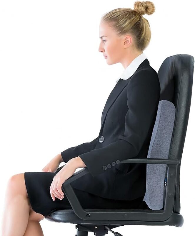 مجموعة كومبو وسادة دعم قطني على شكل فراشة PLUSH للكرسي وسادة مريحة تقلل آلام الظهر وتحسن وضعية المنزل أو المكتب والجلوس بشكل مريح لفترة أطول